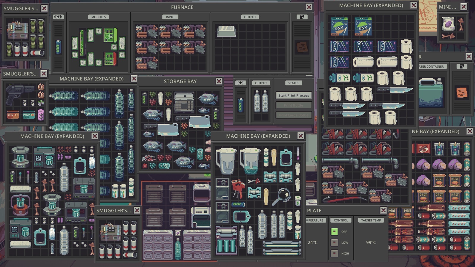 Probably Stolen furnace, machine bays and storage crafting interface
